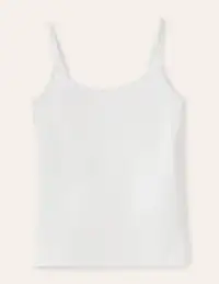 Plain Cami Top-White(XS)