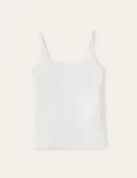 Plain Cami Top-White(XS)
