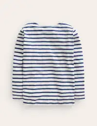Everyday Long Sleeve T-Shirt-Soft Ivory/ College Navy(2-3y)