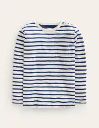 Everyday Long Sleeve T-Shirt-Soft Ivory/ College Navy