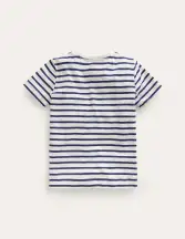 Everyday Short Sleeve T-Shirt-Ivory/College Navy(2-3y)