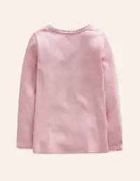 Ribbed Long Sleeve T-shirt-French Pink(12-18m)