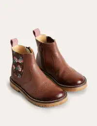 Leather Chelsea Boots-Tan(24)