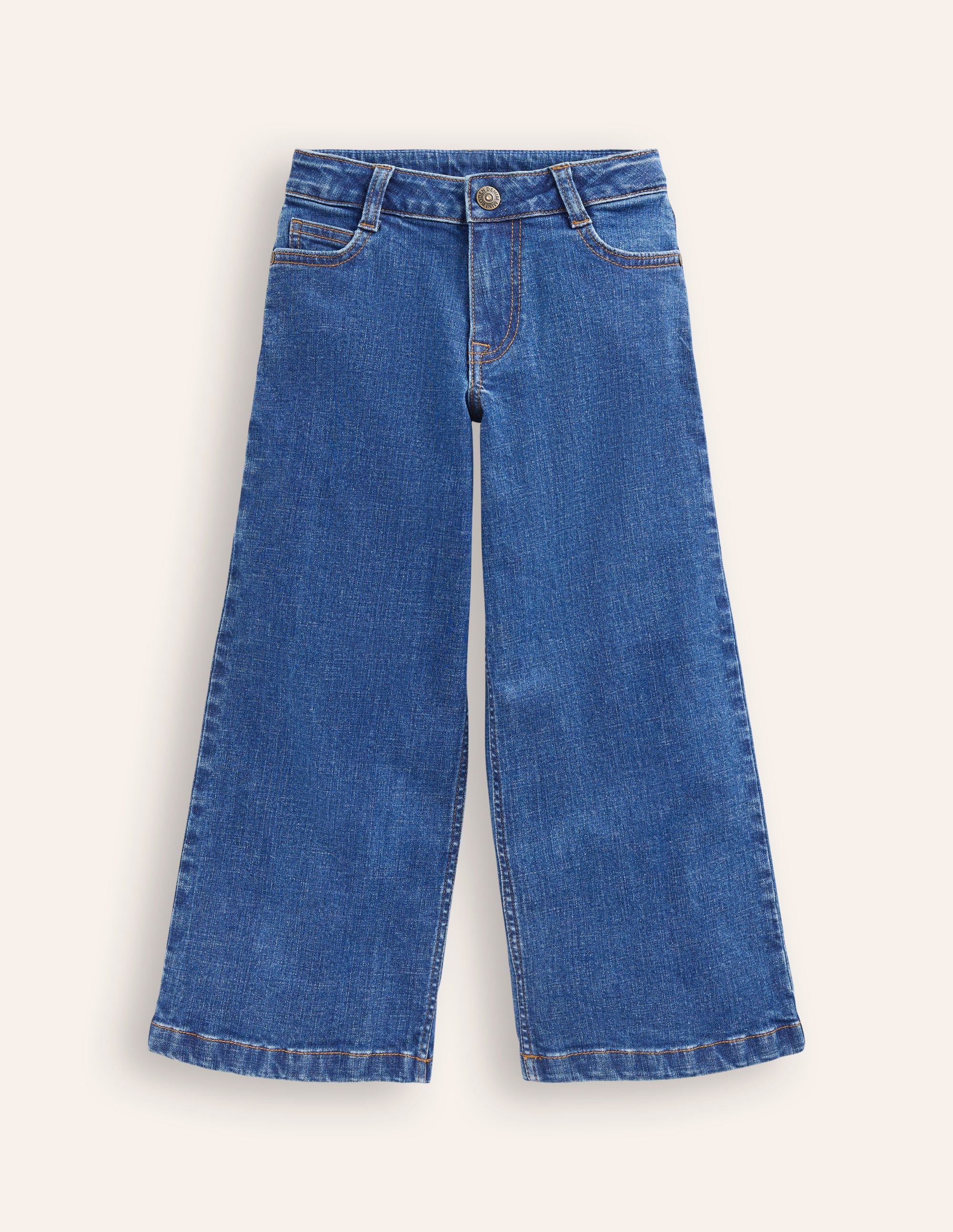 Wide Leg Pants-Mid Vintage Blue