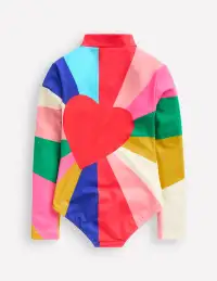 Long Sleeve Swimsuit-Multi Rainbow Heart(2-3y)