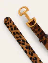 Iris Snaffle Trim Leather Belt-Leopard(XS)