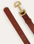 Iris Snaffle Trim Leather Belt-Tan(XS)