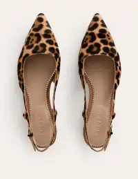 Cut Out Sling Back Flats-Leopard(36)