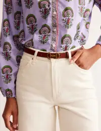 Iris Skinny Snaffle Trim Belt-Tan(XS)