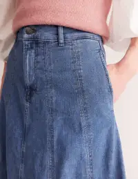 Panelled Full Denim Skirt-Mid Vintage(2)