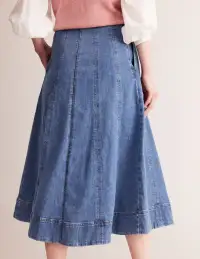 Panelled Full Denim Skirt-Mid Vintage(2)