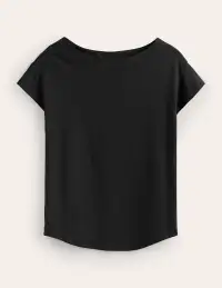 Supersoft Boat Neck T-Shirt-Black(2)