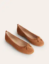 Kitty Flexi Sole Ballet Flats-Ginger Snap Suede(36)