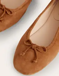 Kitty Flexi Sole Ballet Flats-Ginger Snap Suede(36)