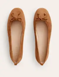 Kitty Flexi Sole Ballet Flats-Ginger Snap Suede(36)