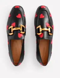 Iris Snaffle Loafers-Black Hearts(36)