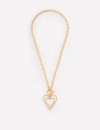 Statement Heart Necklace-Gold