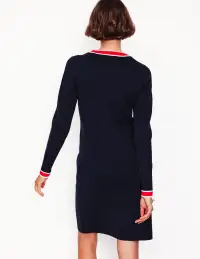 Holly Knitted Shift Dress-Navy(Petite,2)