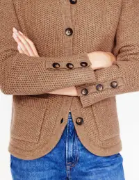 Textured Stitch Cardigan-Praline Brown(2)