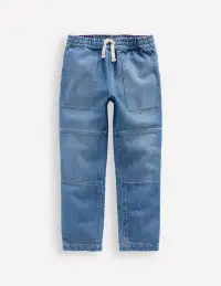 Warrior Knee Jeans-Mid Blue Wash