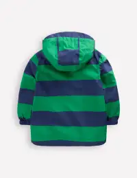 Waterproof Pop Over Jacket-Green Stripe(2-3y)