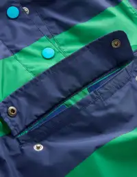 Waterproof Pop Over Jacket-Green Stripe(2-3y)