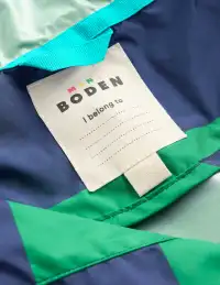 Waterproof Pop Over Jacket-Green Stripe(2-3y)