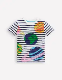 Short Sleeve Riso T-Shirt-Starboard Blue/ Ivory Space(2-3y)