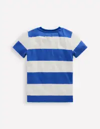 Everyday Short Sleeve T-Shirt-Bright Blue /Soft Ivory Stripe(2-3y)