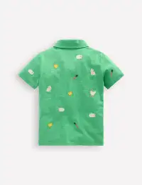 Embroidered Slub Polo Shirt-Easter Multi Embroidery(2-3y)