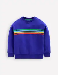 Rainbow Sweatshirt-Peacock Plume Blue