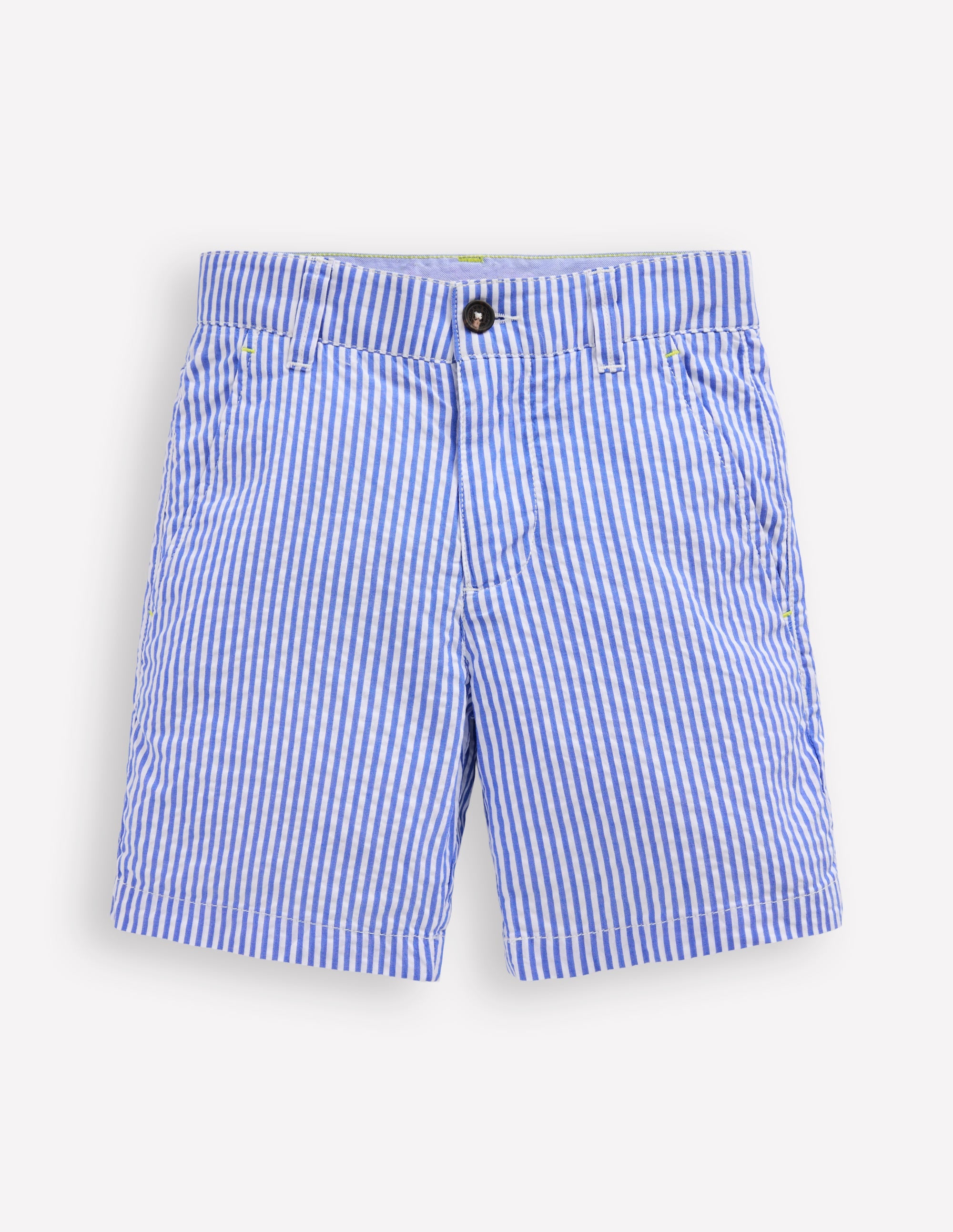 Seersucker Shorts-Blue Ticking Stripe