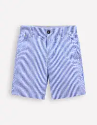 Seersucker Shorts-Blue Ticking Stripe