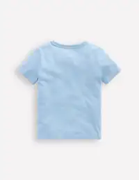 Short Sleeve Bouclé T-shirt-Glacier Blue Dino(2-3y)