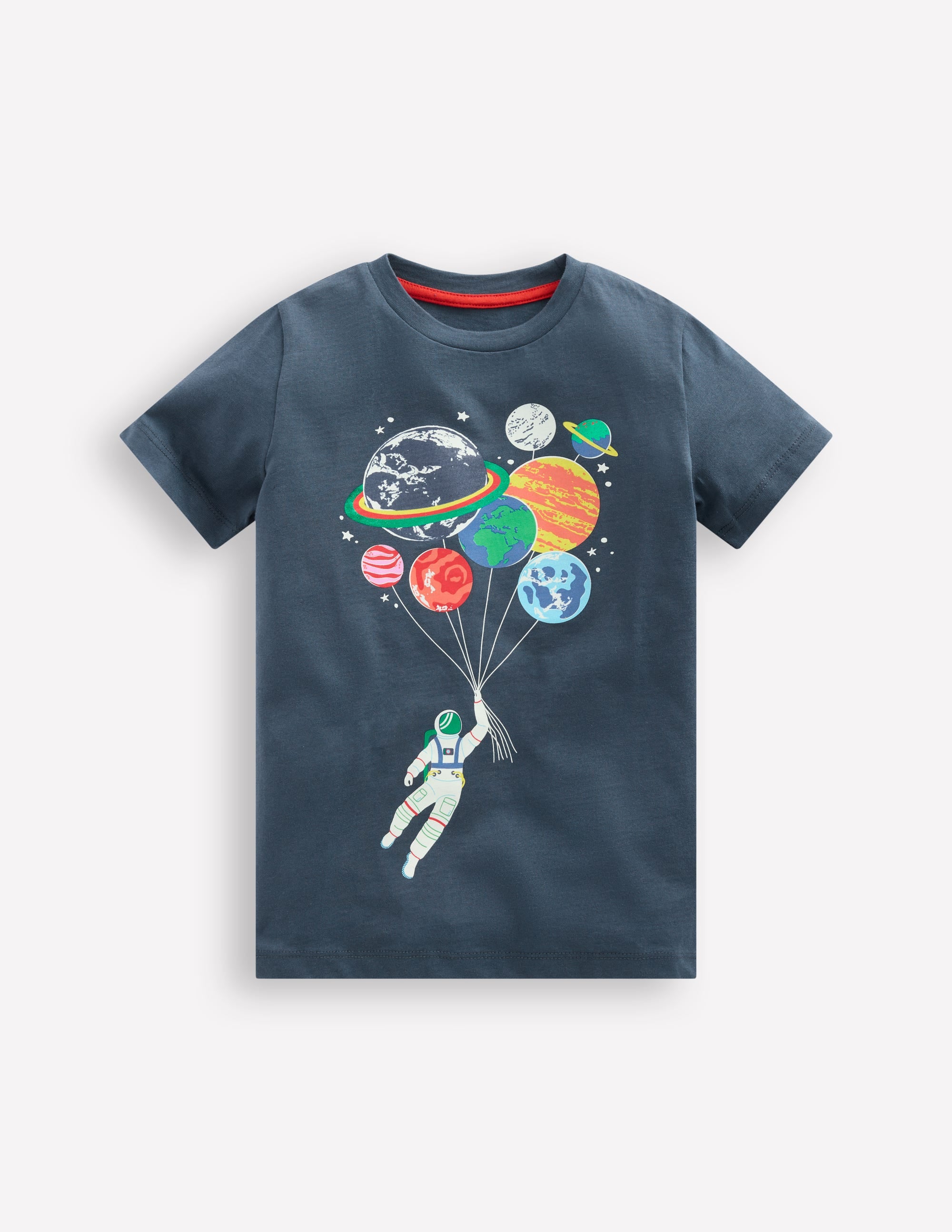 Glow-In-The-Dark T-shirt-Robot Blue Spaceman Planets