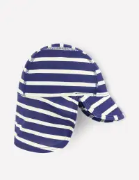 Fun Sun Safe Hat-Navy and Ivory Stripe