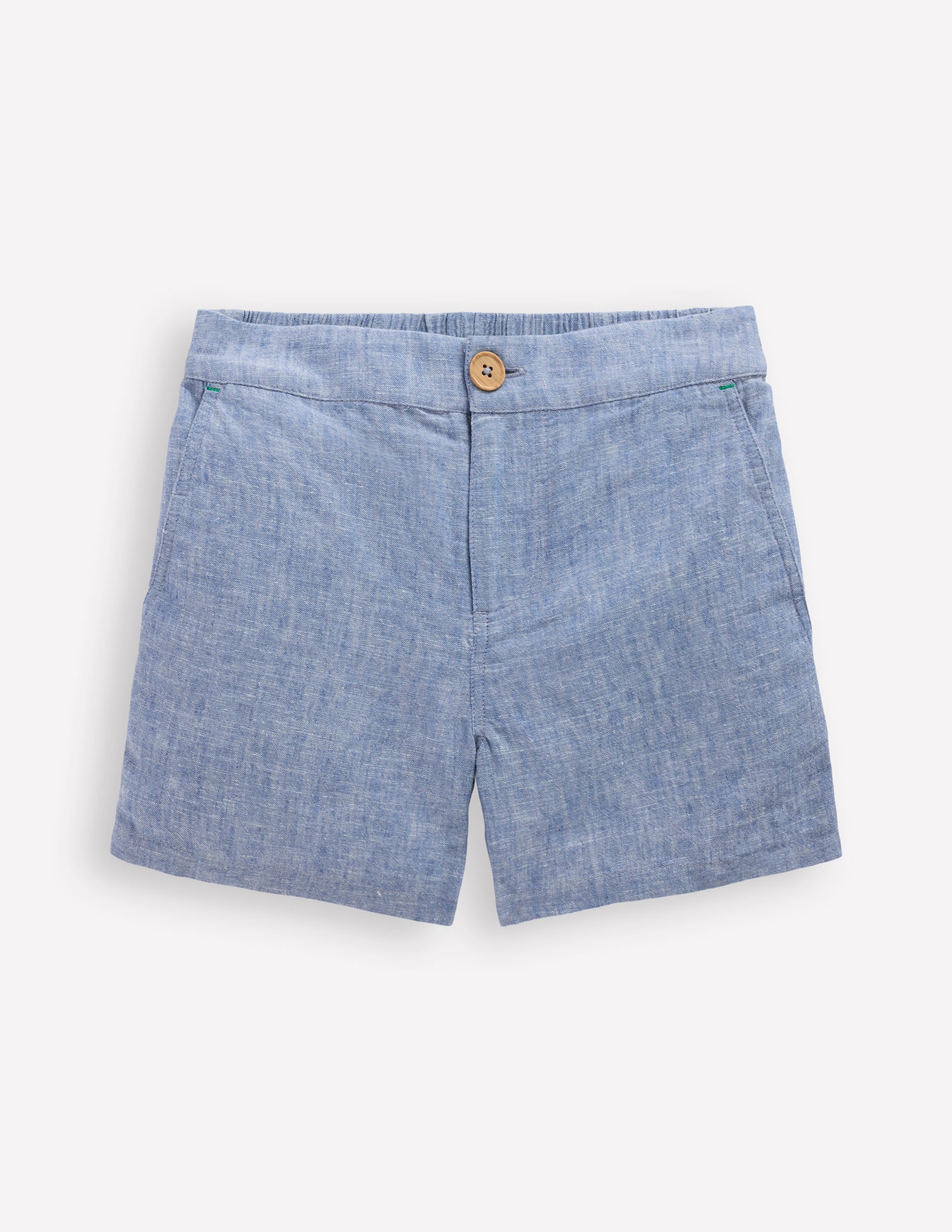 Cotton Linen Shorts-Chambray