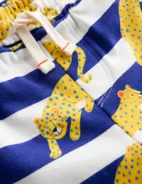 Printed Comfy Shorts-Bright Blue Leopard Stripe(2-3y)