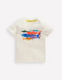 Short Sleeve Riso T-Shirt-Soft Ivory Sharks