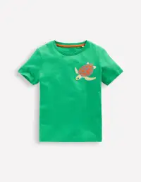 Front & Back Graphic T-shirt-Aquamarine Blue Turtles