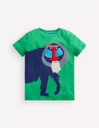 Fun Graphic T-shirt-Sapling Green Baboon