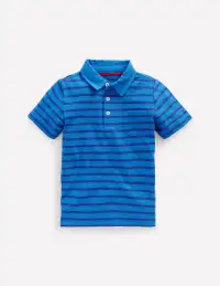 Slub Polo Shirt-Kingfisher Blue/ Sapphire Blue