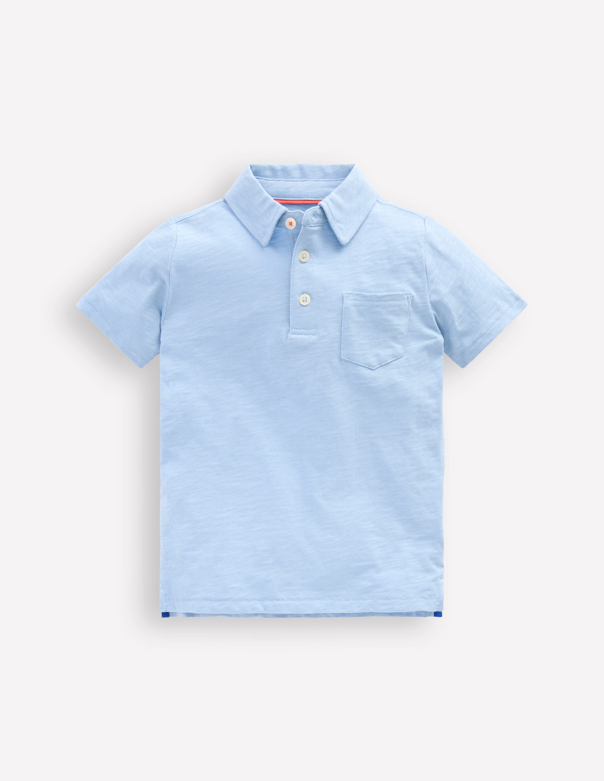 Slub Polo Shirt-Glacier Blue