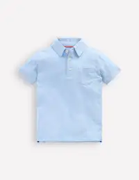 Slub Polo Shirt-Glacier Blue