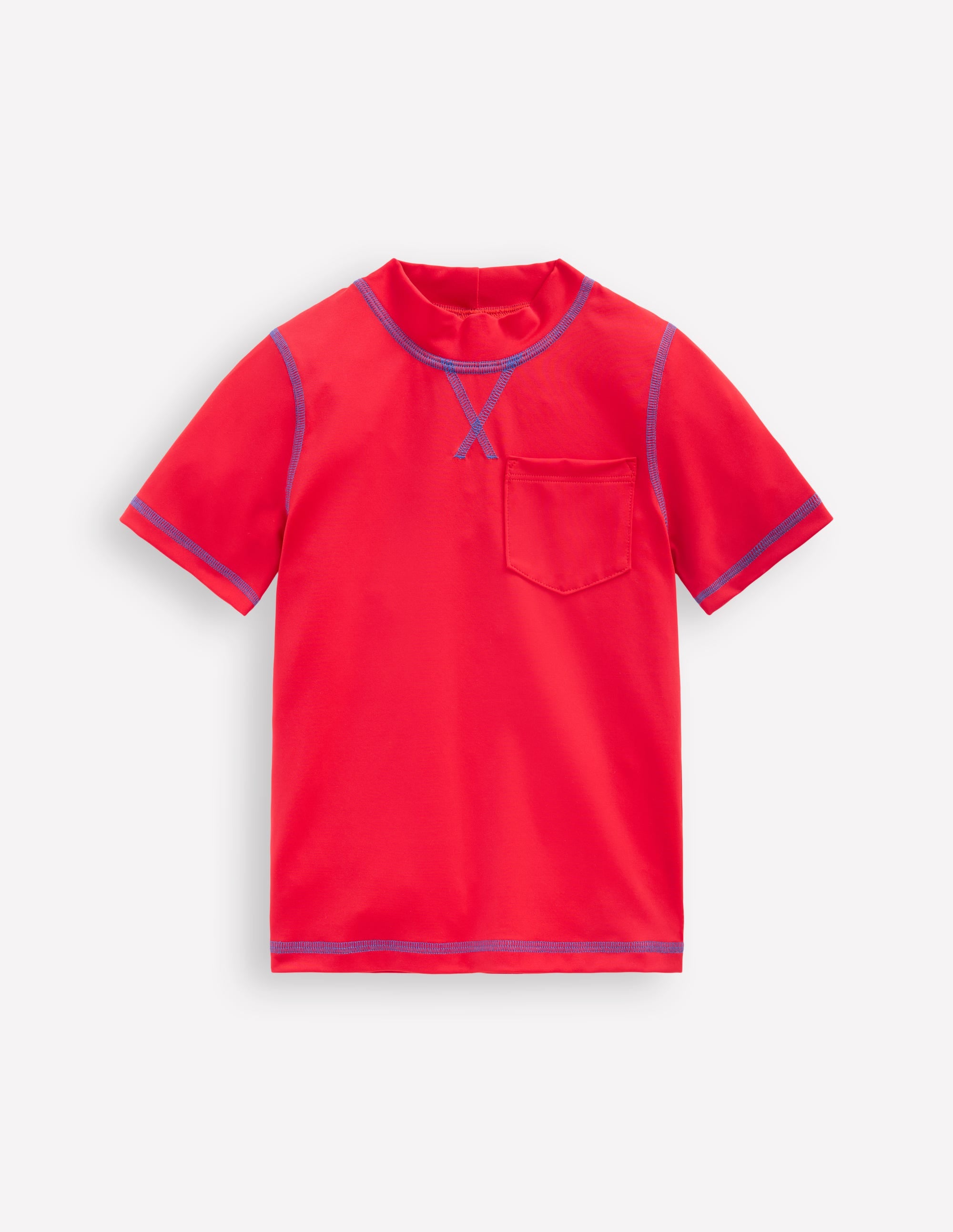 Short Sleeve Rash Vest-Poppy Red