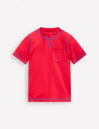 Short Sleeve Rash Vest-Poppy Red