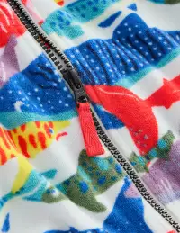 Towelling Zip-Up Throw-On-Ivory Riso Shark(2-3y)