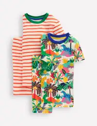 Snug Twin Pack Short Johns-Ivory Multi Jungle