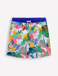 Swim Shorts-Ivory Multi Jungle