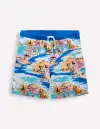 Swim Shorts-Multi Coastal Scene